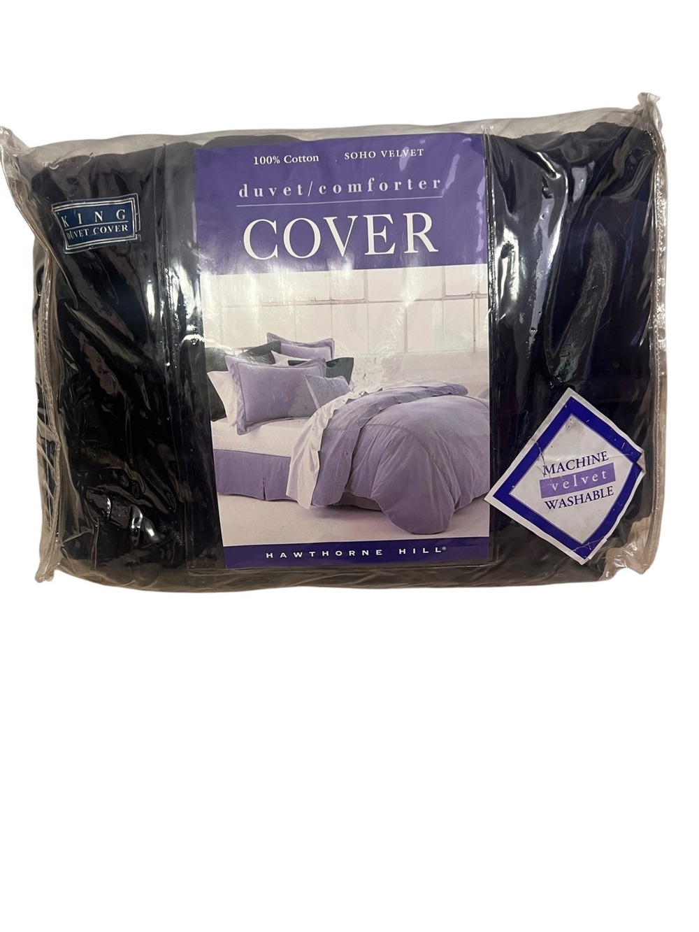 HAWTHORNE HILL Soho Purple Velvet King Duvet Cover 100% Cotton New